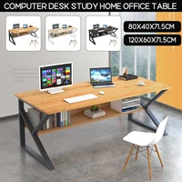 120cm computer desk laptop writing table study table with shelves drawers large wood office laptop workstation home gaming desk