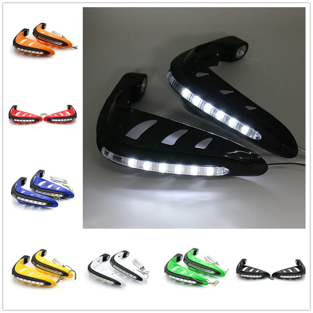 

1Pair Motorcycle Handlebar Hand Protector with LED Light Handguards LED Hand Guard Universal Hand Guards Motor accessories