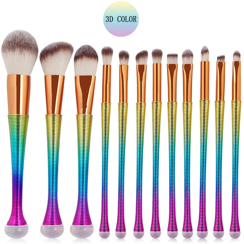 12 шт. профессиональные русалки кисти для макияжа бровей основы пудры