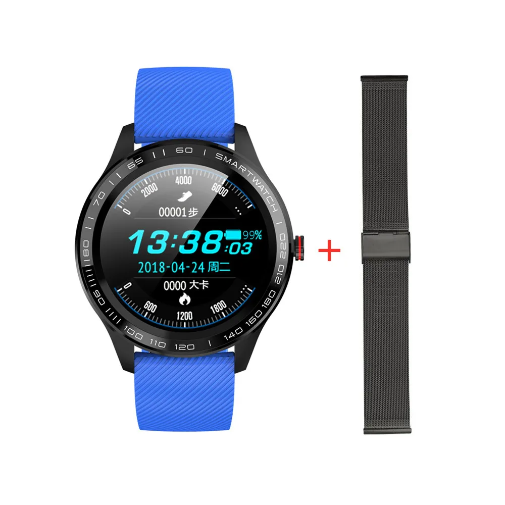 add headset L9 ЭКГ Смарт часы для мужчин Полный Круглый мультисенсорный Smartwatch ip68водонепроницаемый спортивные часы для мужчин Bluetooth напоминание/Музыка - Цвет: add headset