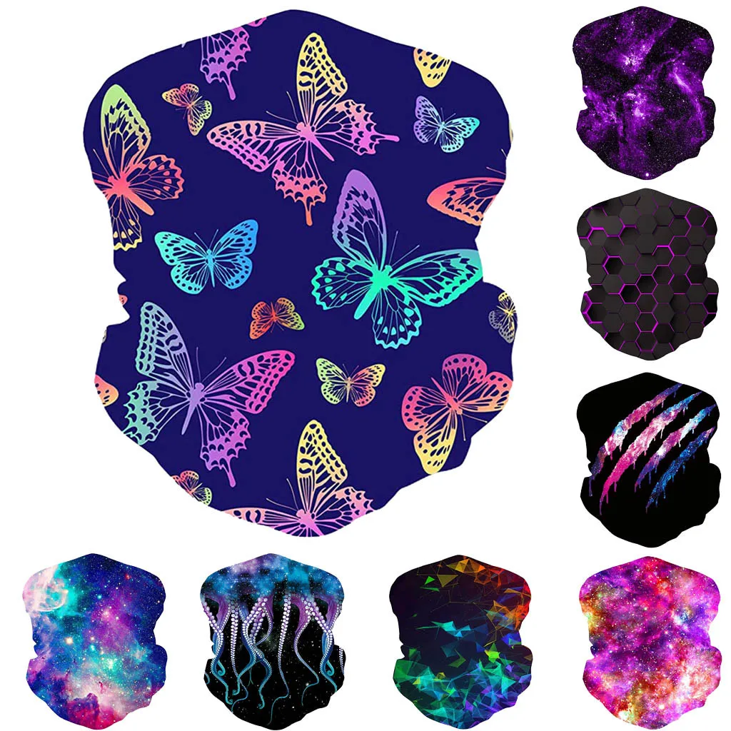 Шарф кольцо с 3d принтом Волшебная бандана бесшовный трубчатый хиджаб из