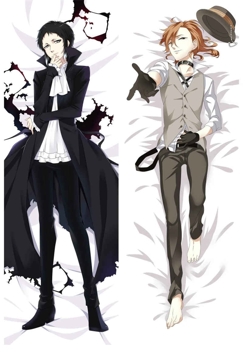 

Anime Bungo Stray Dogs Ryunosuke Akutagawa Nakahara Chuuya Cosplay Dakimakura Pillow Case Hugging Body Prop