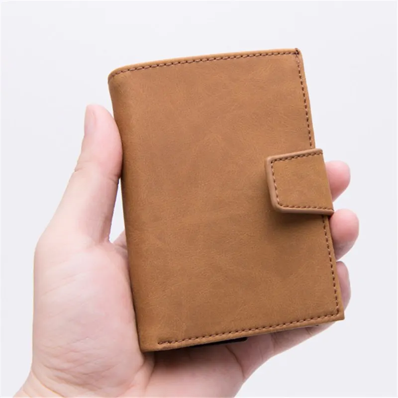 BISI GORO стиль RFID держатель для карт и минималистичный металлический кошелек для мужчин и женщин одиночная коробка алюминиевый блокирующий держатель для карт