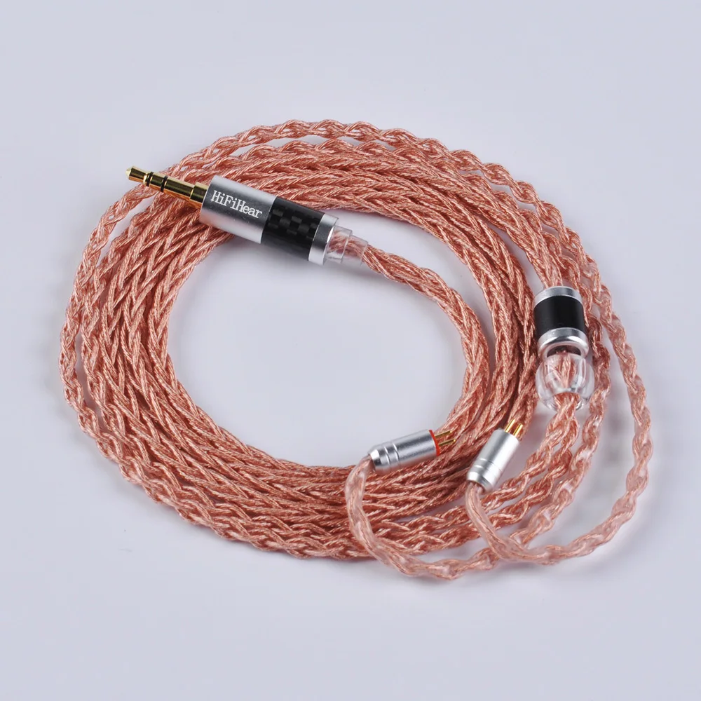 AK HiFiHear 8 Core посеребренный кабель 2,5/3,5/4,4 мм балансный кабель с MMCX/2pin с наушным креплением разъем для LZ HQ8 HQ6 плотным верхним ворсом KZ лампа указателя ОСО