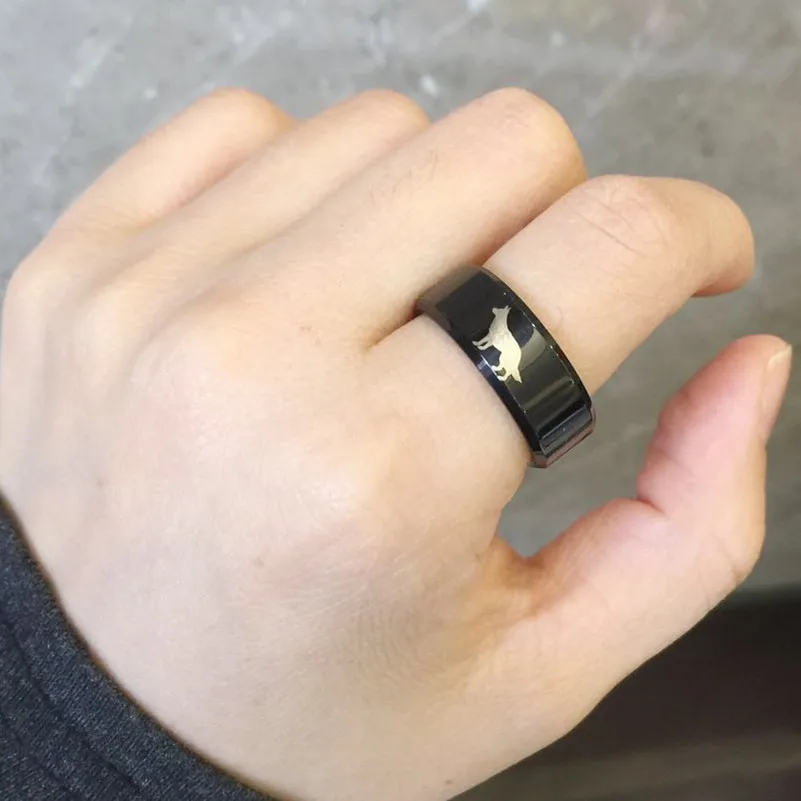 MANGOSKY кольцо для собак черный серебристый цвет золото Титан Для мужчин и женщин