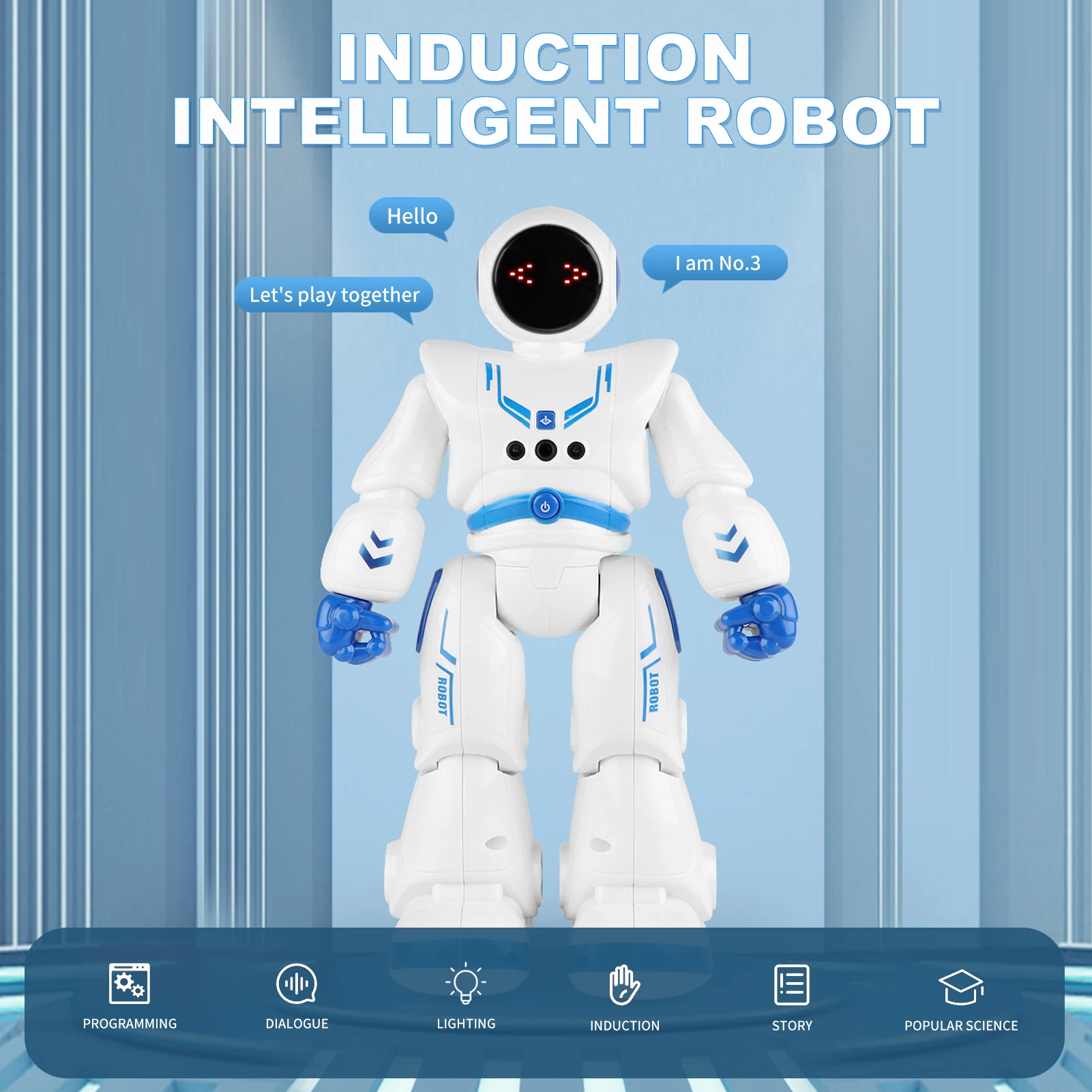 RC Robot for Kids Induction Intelligent Gesture Control Early Education Toy with LED Eyes Programming Function Gift | Игрушки и хобби