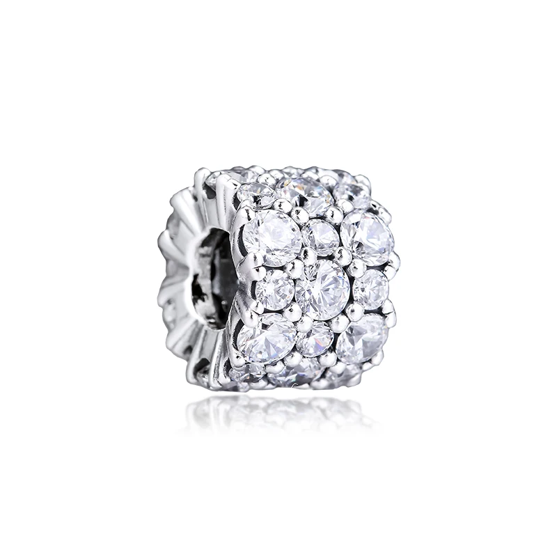 

100% 925 Sterling Silver Clear Sparkling Charm for Women DIY Fits Europe Bracelet Beads for Jewelry Making Kralen Wholesale