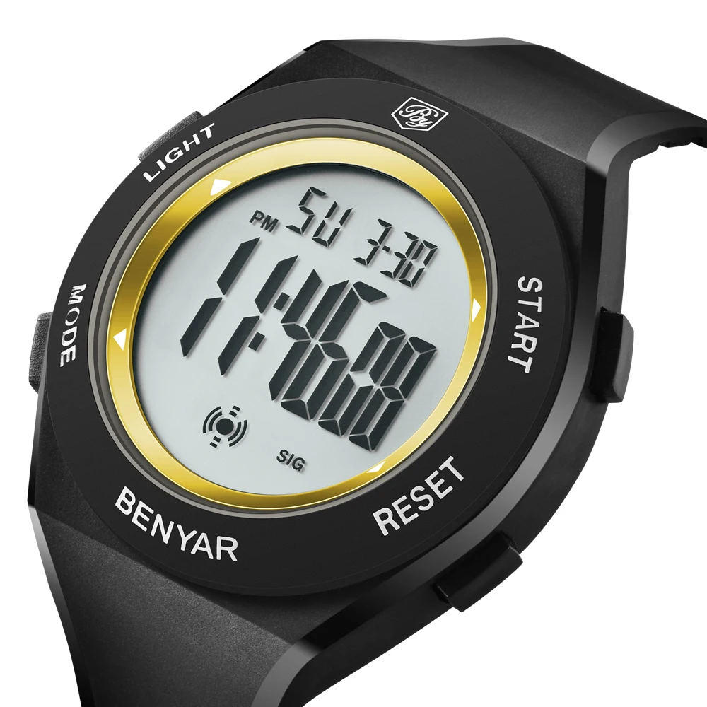 BENYAR мужские часы Топ Роскошный Спортивный Хронограф Будильник цифровой