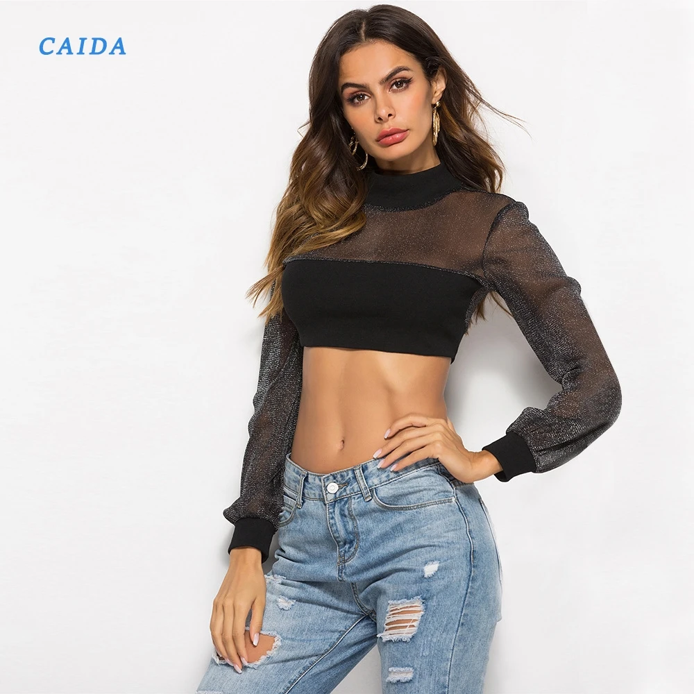 CAIDA модная женская короткая Сексуальная Мини Прозрачная облегающая эластичная