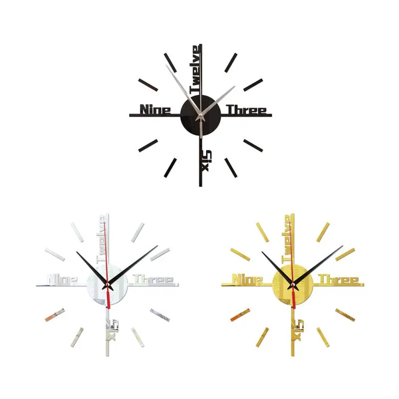 

Modern DIY 3D Mirror Surface Large Number Wall Clock Sticker Home Office Decor Mirror Living Room Art Design Wall Clock