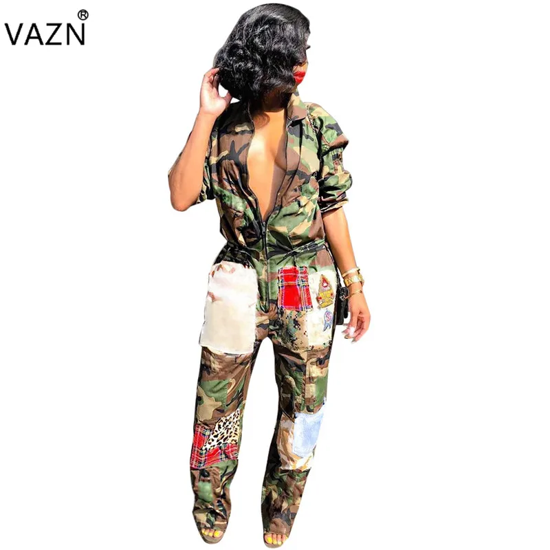 Лидер продаж 2018 Осенний экзотический дизайнерский Женский Длинный комбинезон VAZN