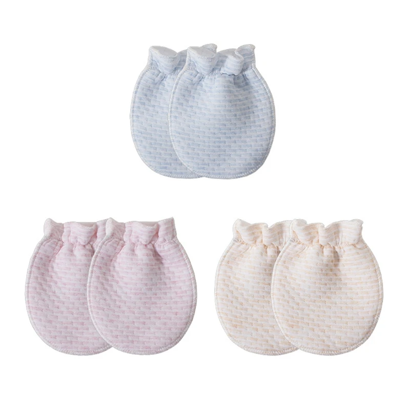 Conjunto de guantes de algod&oacute;n para beb&eacute; reci&eacute;n nacido, manoplas c&aacute;lidas para protecci&oacute;n facial, antiara&ntilde;azos, 4 par/set, Oto&ntilde;o e Invierno-3