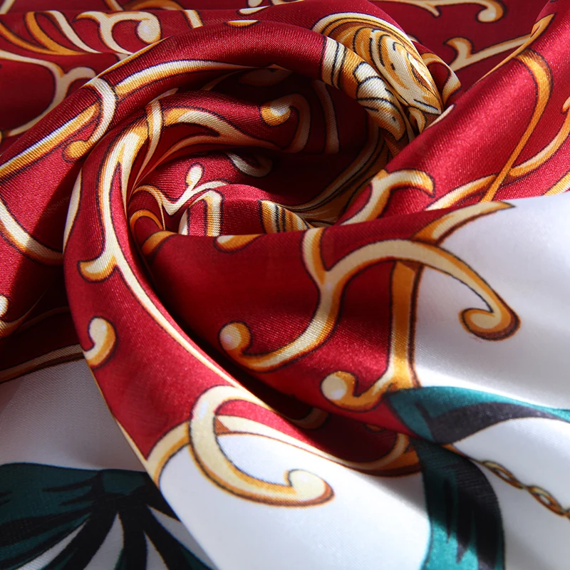 Fashion Women's Scarves 70x70 cm Ladies Square Scarf Elegant Vintage Skinny Handkerchief Silk Satin Scarf Women Bandanas