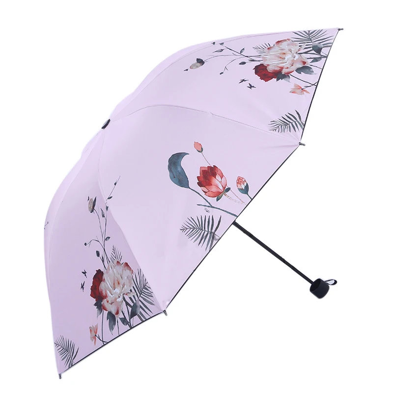 OLN 2019 новый креативный милый тройной складной зонт от дождя женские УФ брендовые