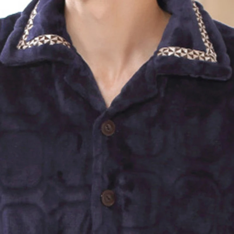 Thoshine Brand Winter Coral Fleece Men Pajamas Sets of Sleep Tops & Pants Flannel Pyjamas Warm Sleepwear Thermal Home Clothing