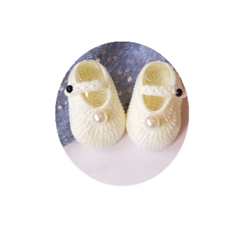 Кроше детская обувь детские белые шлепанцы кроше Размеры 0-12 месяцев ручной