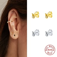 aide minimalism point water drop stud earrings for women zircon piercing 925 sterling silver earrings fine jewelry kolczyki