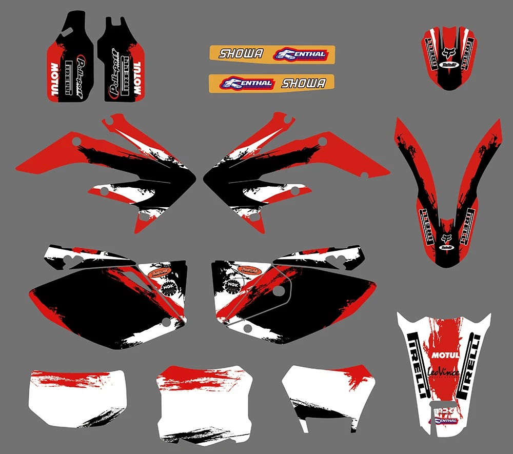 Набор наклеек для графики и фона Honda CRF250X 4 шт. 2004 2005 2006 2007 2008 2009 2010 2011 2012 CRF 250X|sticker
