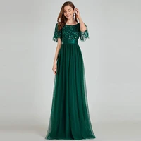 bealegantom elegant green scoop long a line prom dresses 2022 beaded women formal evening gowns party gown pd124