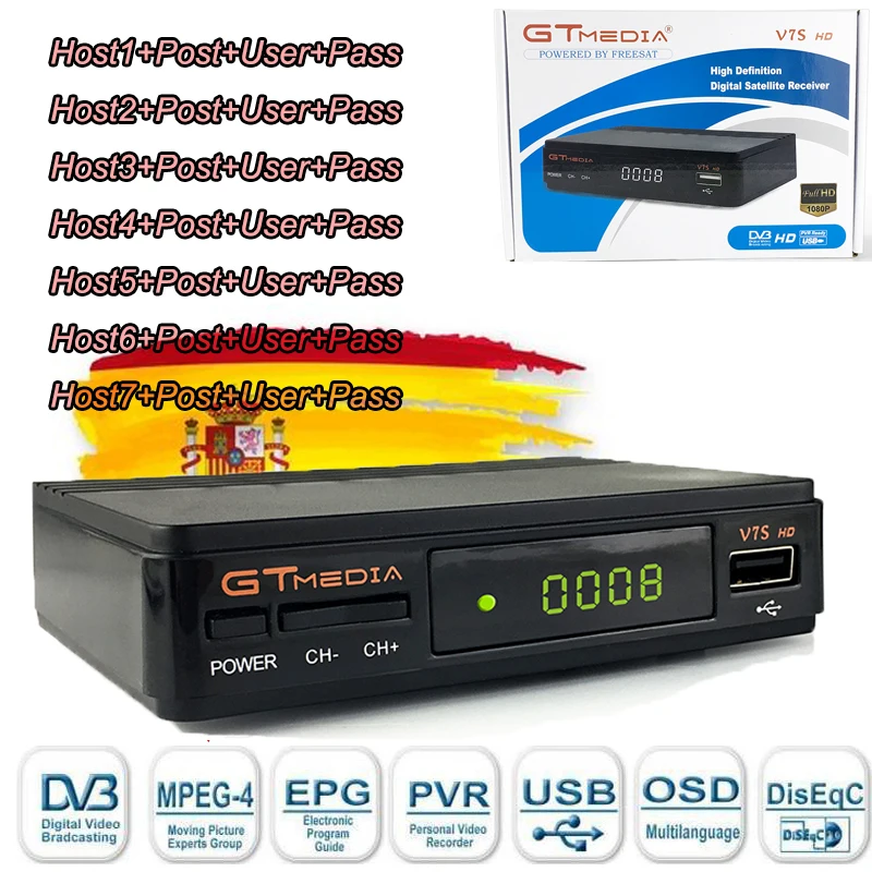 Freesat v7s HD спутниковый ресивер DVB S2 4K gtmedia v7s hd с USB WiFi+ Европа cccam сервер pk gtmedia v8 nove поддержка netflix