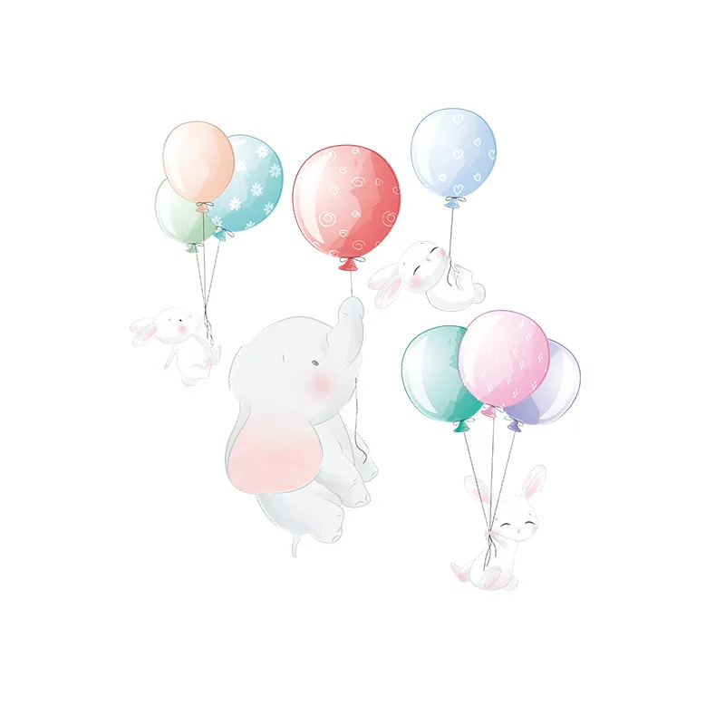 

Zollor Cartoon Balloon Baby Elephant Wall Sticker Children's Room Kindergarten DIY Personality Creative Decorative Stickers