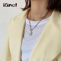 kinel 925 sterling silver baroque pearl pendants necklace europe america design wild elegant charm necklace for women jewelry