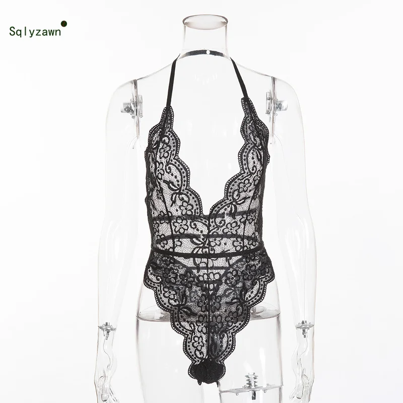 Сексуальное женское нижнее белье из сетчатого кружева с открытой спиной на