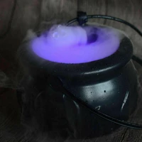 halloween decor witch pot smoke machine mist maker fogger water fountain fog machine color changing party prop halloween suppliy