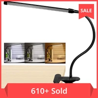 8w led clip on desk lamp with 3 modes 2m cable dimmer 10 levels clamp table lamp