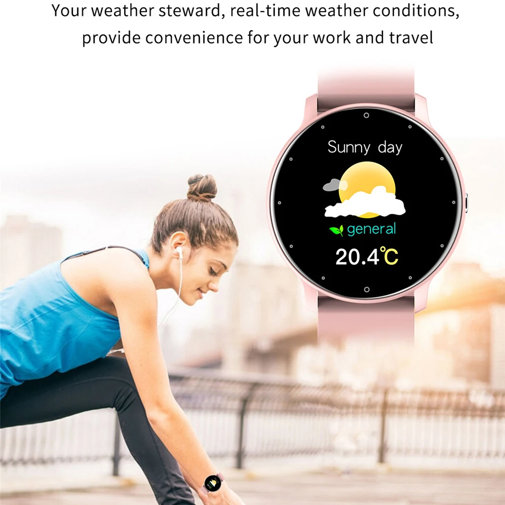 

Black Watch Message Reminder Sport Smartwatch Men Women Sleep Heart Rate Monitor Watches For IOS Android
