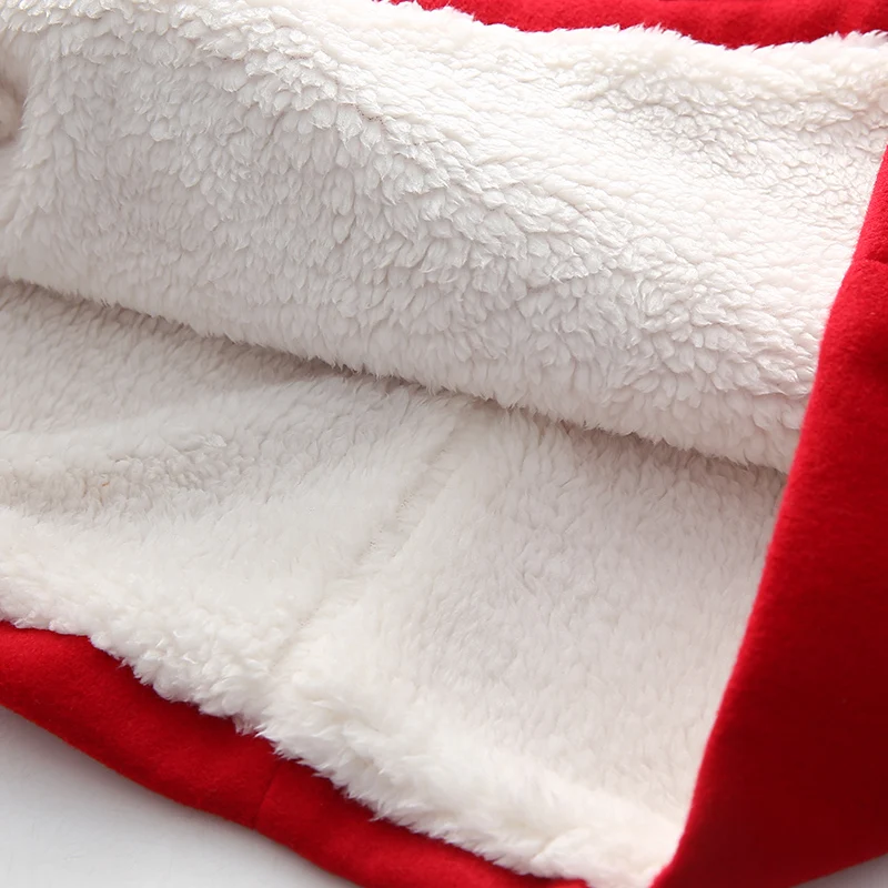 Платье для девочек Детские платья теплые зимние красные с длинными рукавами и