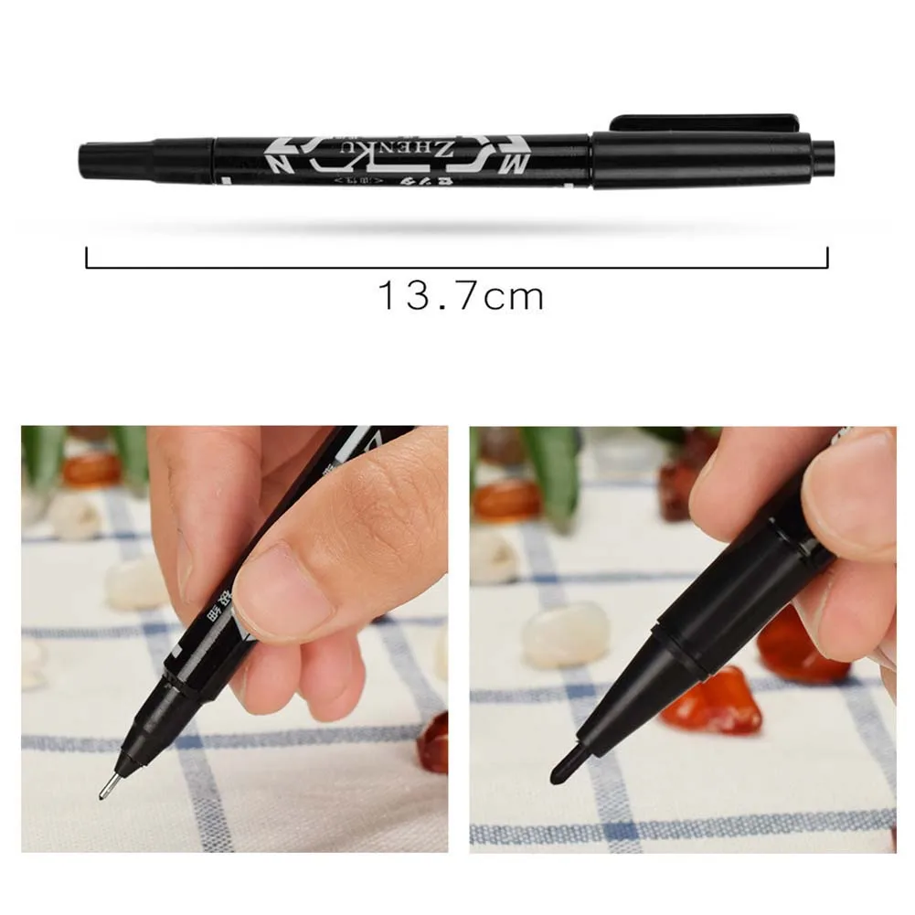 

Hot 10 Pcs/Set Dual-Tip Tattoo Skin Marker Pen Body Art Piercing Marking Scriber Tool SSwell