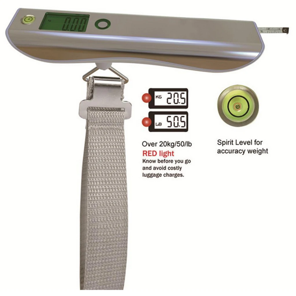 

Portable Travel Tare 110lb 50kg Hanging Digital Suitcase Luggage Scale