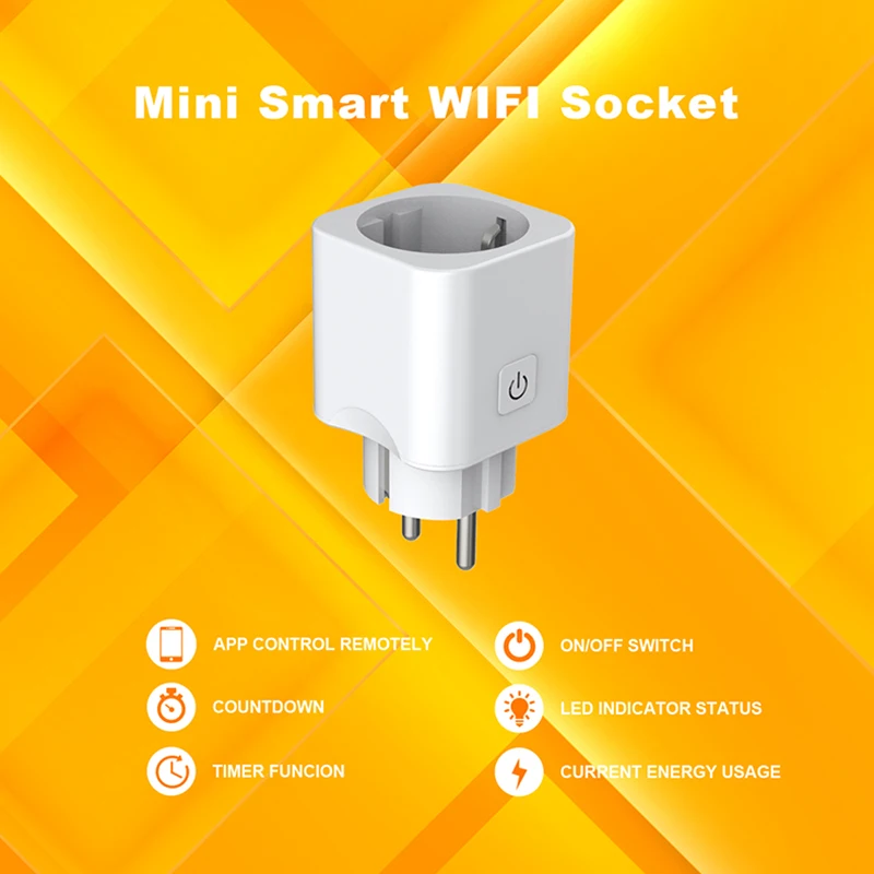 

Tuya Smart Plug WiFi Socket EU 10A Power Monitor Timing Function Tuya SmartLife APP Control Works With Alexa Google Assistant