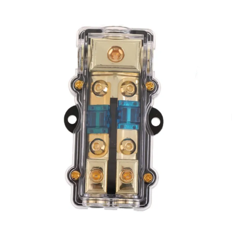 

Универсальный автомобильный предохранитель, автомобильный усилитель звука, 1 в 2 выхода, блок предохранителей из пластика 60 А