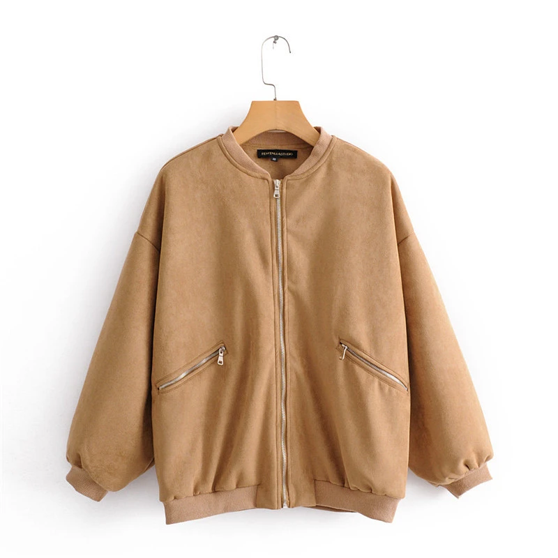 Женская замшевая куртка-бомбер винтажная Черная куртка большого размера в