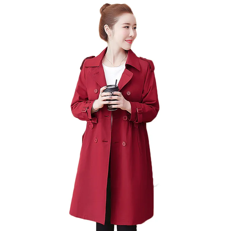 Тренчкот женский однотонный ветровка с длинным рукавом модель W1818 большого