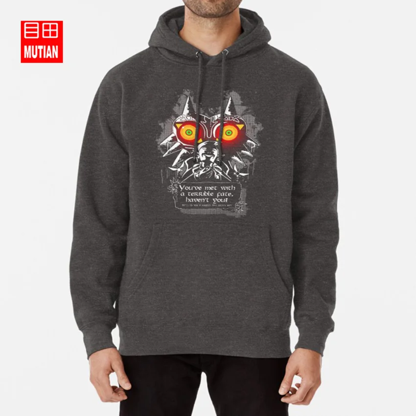 darkgrey-hoodie Majoras Mask-футболка со страшной фатой; толстовки с капюшоном; zelda majora mask majoras mask legend of zelda - Цвет: darkgrey-hoodie