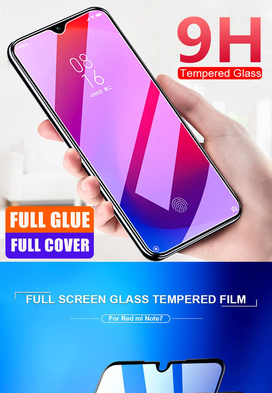 Защитное стекло 9H для экрана Xiaomi mi 9 SE CC9 CC9E A3 Lite для красного mi 7 Note 7 8 Pro с полным покрытием