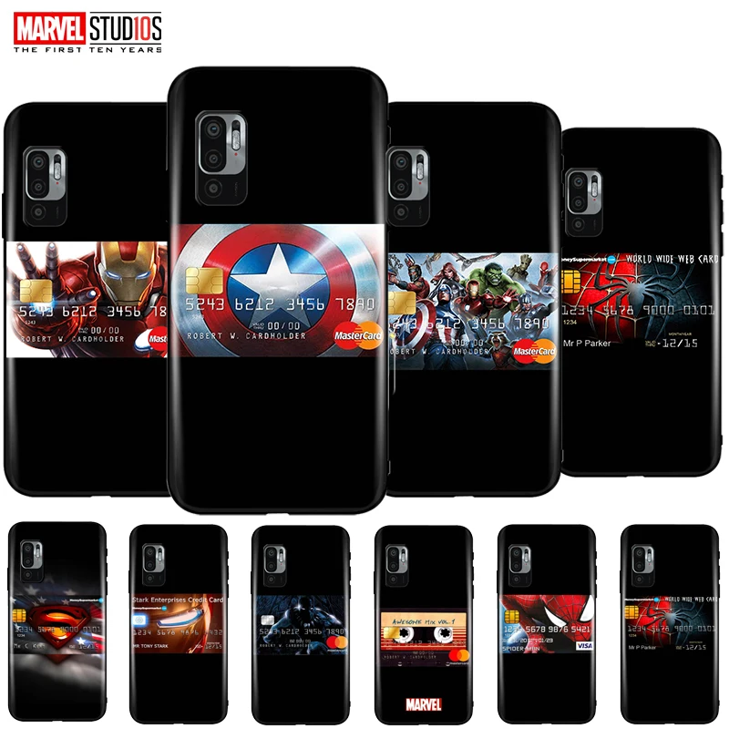 

Phone Case For Xiaomi Redmi Note 10 10T 5G Soft Funda Cover Marvel Avengers Iron Man SpiderMan Hulk Venom Thor Deadpool