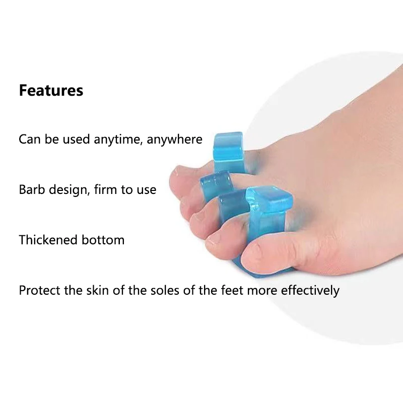 

1 Pair Soft Silicone Toe Separators Hallux Valgus Overlapped Toe Straighten Pedicure Orthoses Relieve Feet Pressure Foot Care