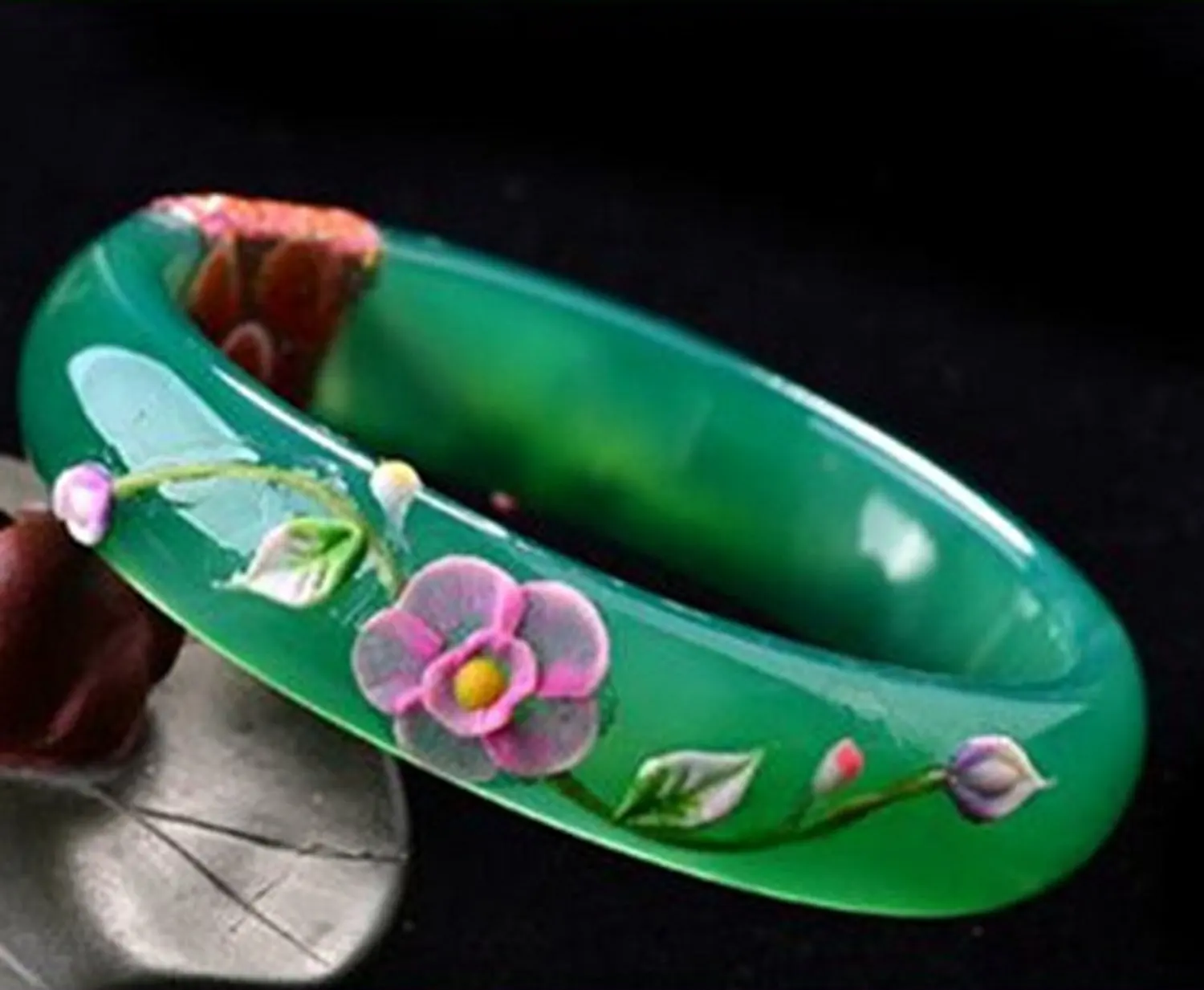 LETSFUN Изящные Ювелирные изделия классический модный полированный зеленый агат