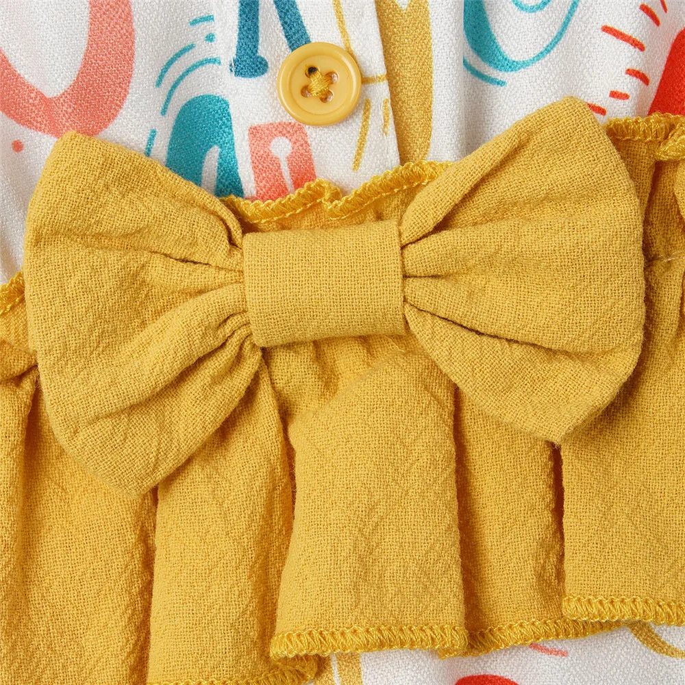 ZAFILLE Cartoon Baby Rompers Ruffles Bowknot Bodysuit For Newborns Overalls Kids Onesies Girl Summer Clothes 2021 | Мать и ребенок