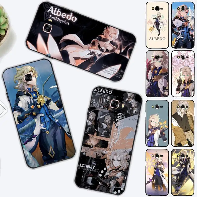 

TOPLBPCS Genshin Impact Albedo Phone Case for Samsung J 2 3 4 5 6 7 8 prime plus 2018 2017 2016 core