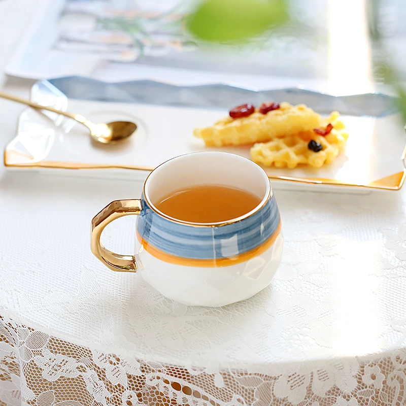 

Luxury Minimalist Ceramic Coffee Cup With Spoon Nordic Home Afternoon Tea Cups Japanese Travel Tazzine Caffe Tea Cup BA60BYD
