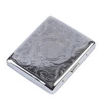 20 capacity portable metal mens ultra thin creative anti pressure metal iron cigarette case