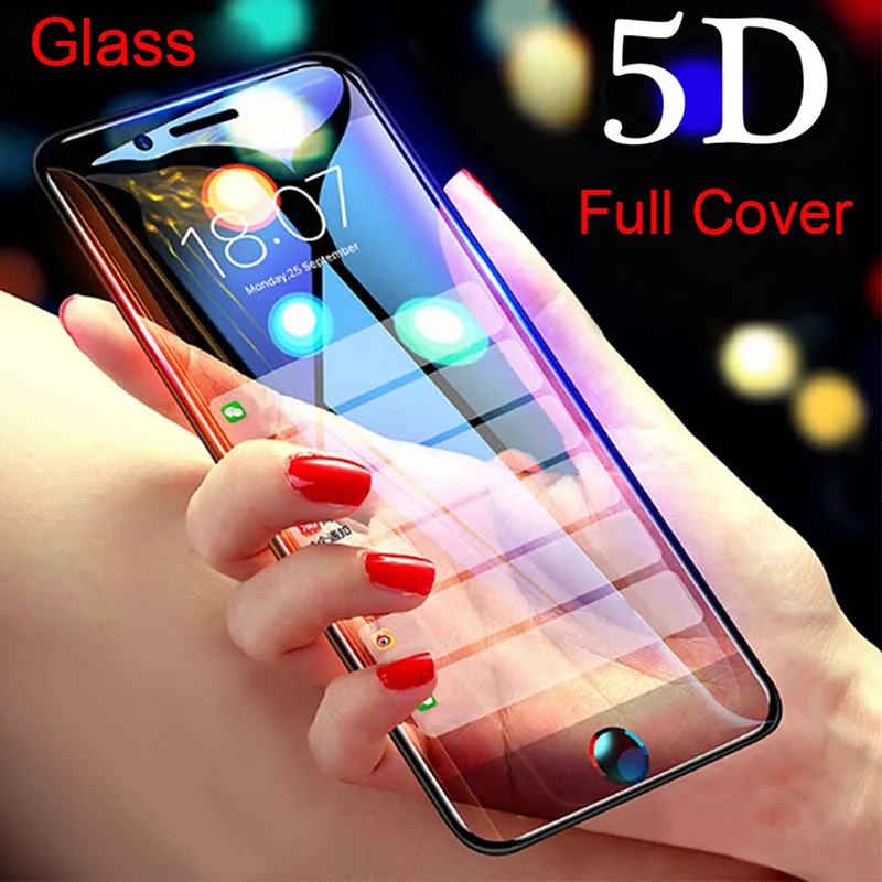 5D закаленное стекло для iPhone 11 Pro 8 Plus полное покрытие Защитное 7X9H HD экрана на 6 6s XR XS