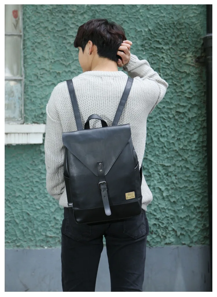 Рюкзак мужской кожаный Модный ранец для путешествий школьный и деловой портфель