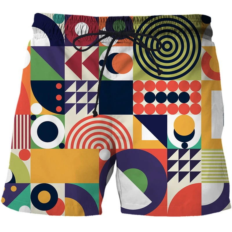 New Abstract pattern 3D Print Men's Beach Shorts Summer Swim Shorts Fashion Personality Men Swimming Sea Play Boy Short 2021