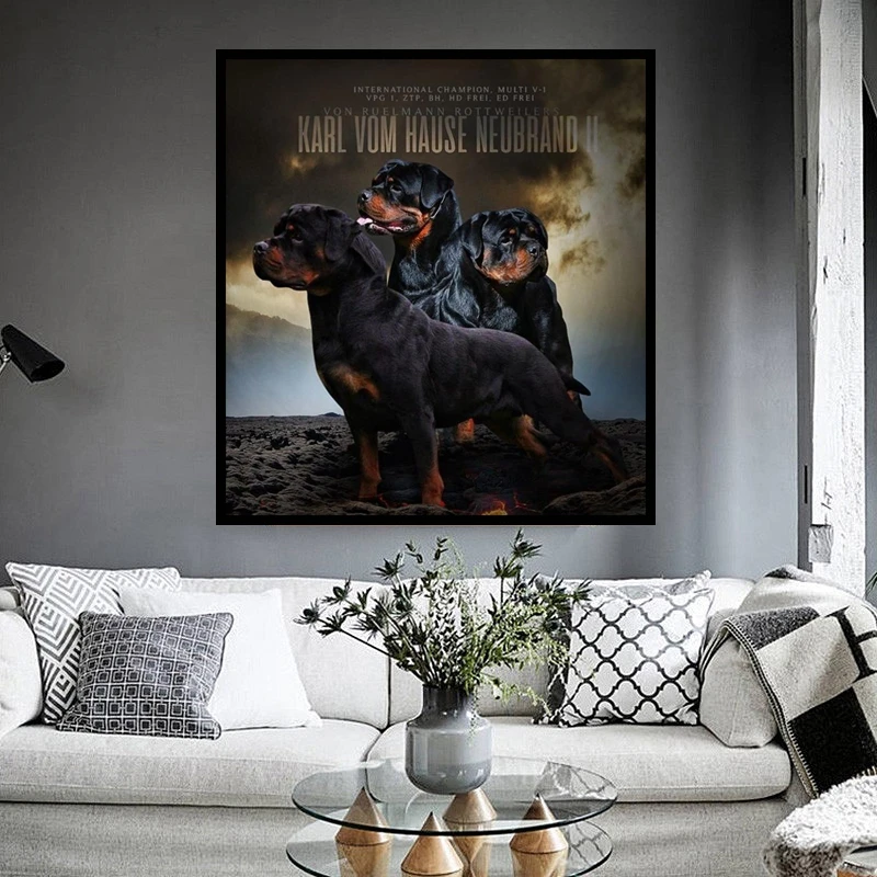 Diamond Painting Rottweiler Full Square/Round Dog Animal Diamond Embroidery Cross Stitch 5D DIY Rhinestone Painting Home Decor